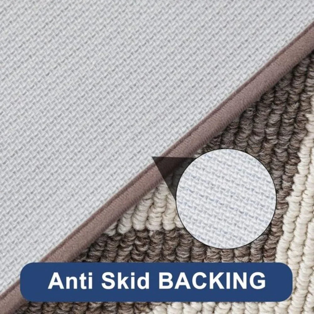 New 24x48In Long Kitchen Mat, Absorbent Non-Skid Washable Floor Rug, Brown Frame